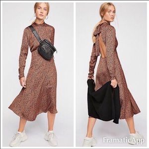 Free People Loveless Leopard Printed Midi Dress